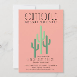 Desert Cactus Scottsdale Bachelorette Invitation