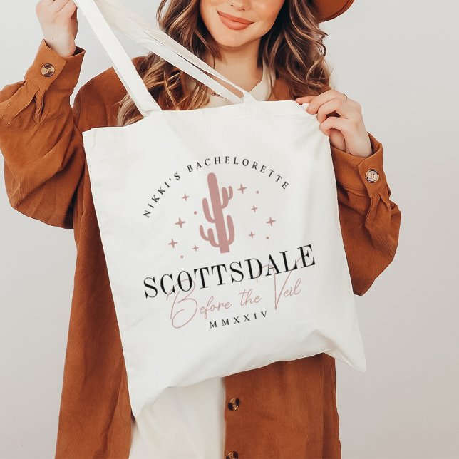 Desert Cactus Scottsdale Bachelorette Party Tote Bag (Creator Uploaded)