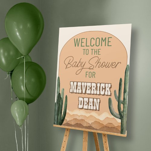 Desert Cactus Southwest Baby Shower Welcome Sign