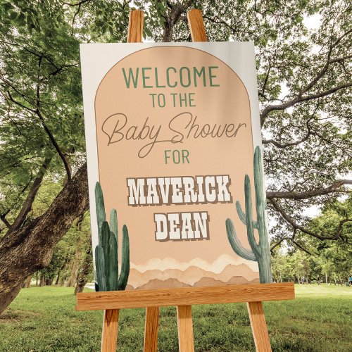 Desert Cactus Southwestern Baby Shower Welcome Poster