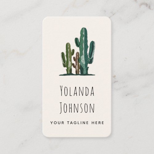 Desert Cactus Succulent Add Logo  Social Media Business Card