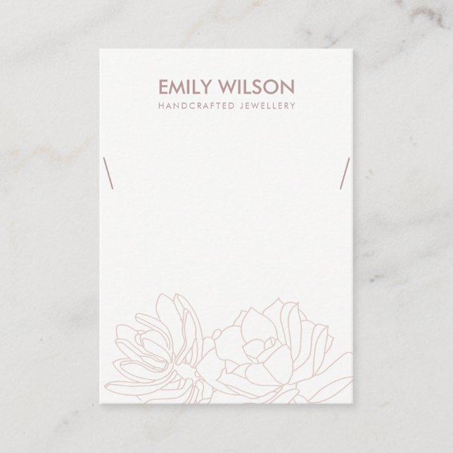 DESERT CACTUS SUCCULENT BLUSH NECKLACE DISPLAY BUSINESS CARD (Front)