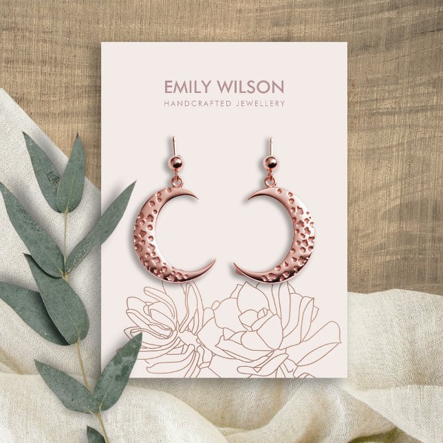 DESERT CACTUS SUCCULENT BLUSH PINK EARRING DISPLAY BUSINESS CARD (Creator Uploaded)