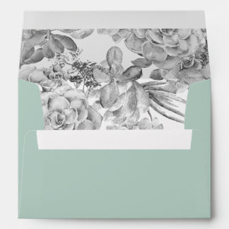 Desert Cactus Succulent liner wedding Envelope