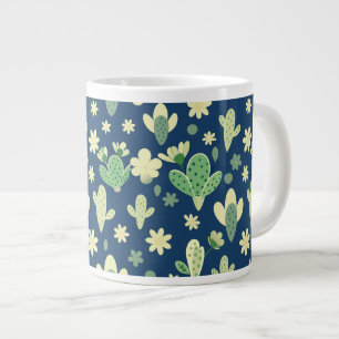Desert Cactus & Succulent Pattern Giant Coffee Mug