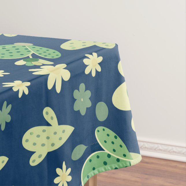 Desert Cactus & Succulent Pattern Tablecloth (In Situ)