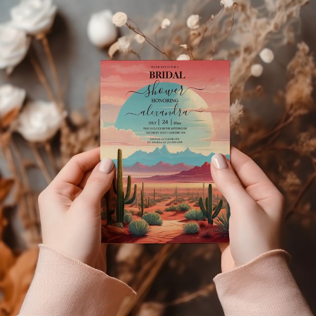  Desert Cactus Succulents Bridal Shower Invitation (Creator Uploaded)