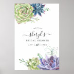 Desert Cactus Succulents Bridal Shower Welcome Poster at Zazzle