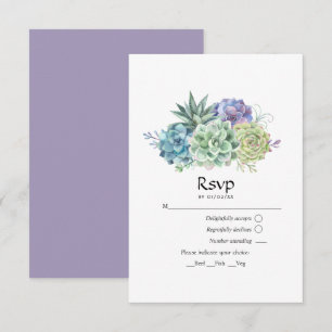 Desert Cactus Succulents Wedding RSVP Card