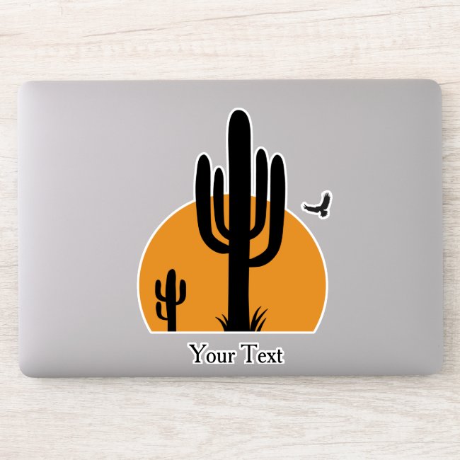 Desert Cactus Sun Design Contour Sticker