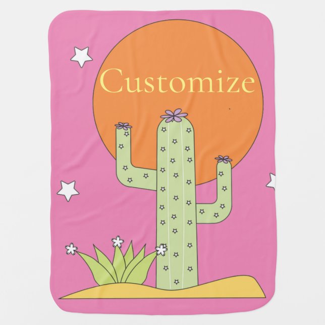 Desert Cactus Sun Thunder_Cove  Baby Blanket (Front)