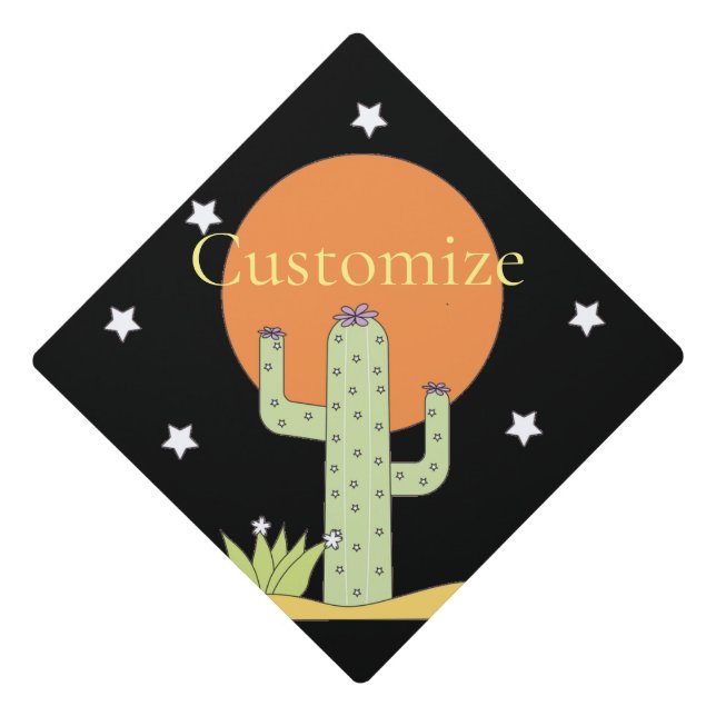 Desert Cactus Sun Thunder_Cove  Graduation Cap Topper (Front)