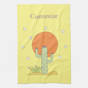 Desert Cactus Sun Thunder_Cove Kitchen Towel