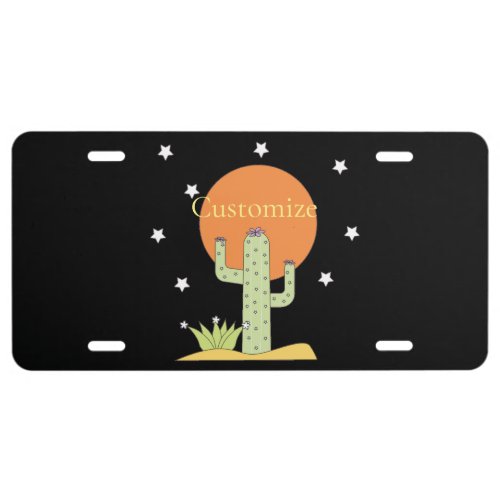 Desert Cactus Sun Thunder_Cove  License Plate