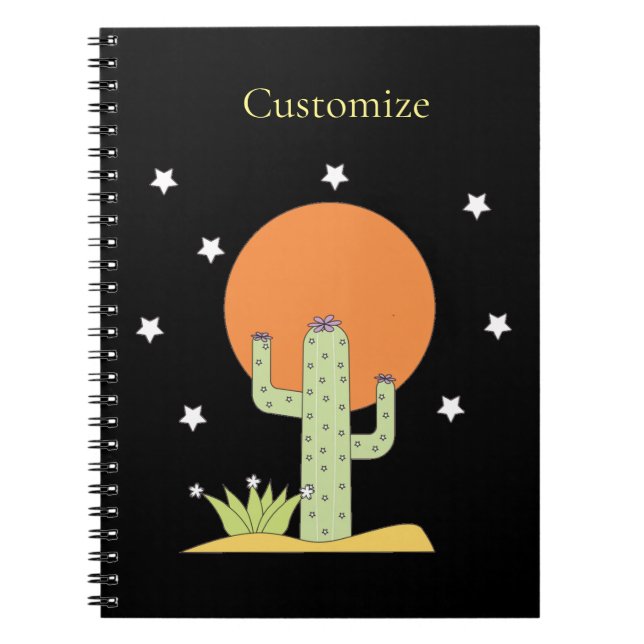 Desert Cactus Sun Thunder_Cove  Notebook (Front)