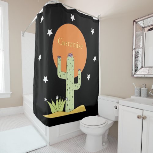 Desert Cactus Sun Thunder_Cove  Shower Curtain