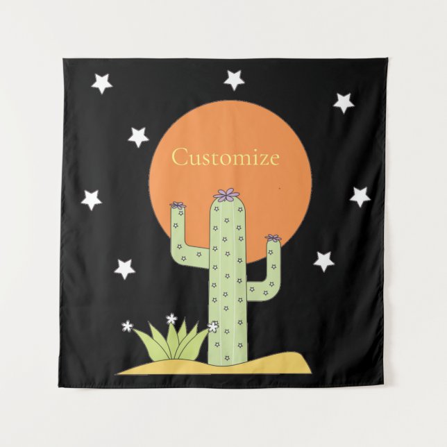 Desert Cactus Sun Thunder_Cove  Tapestry (Front)