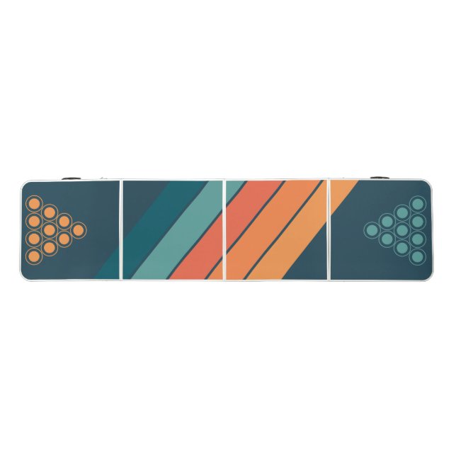 Desert Cactus Sunrise Striped Beer Pong Table (Top)