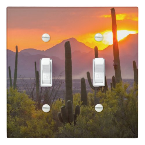 Desert cactus sunset Arizona Light Switch Cover