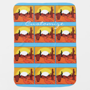 Desert Cactus Sunset Thunder_Cove Baby Blanket