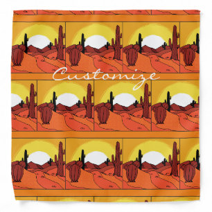 Desert Cactus Sunset Thunder_Cove Bandana