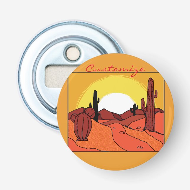 Desert Cactus Sunset Thunder_Cove Bottle Opener (Front)