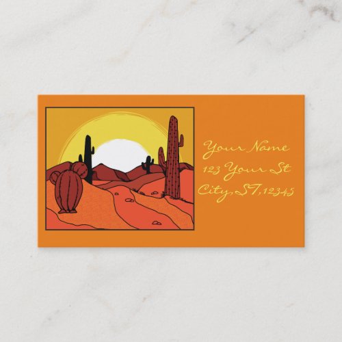 Desert Cactus Sunset Thunder_Cove Business Card