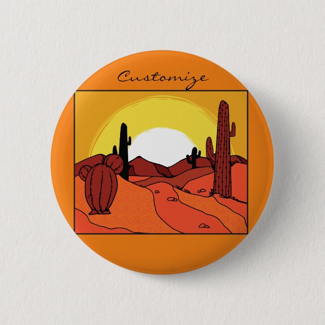 Desert Cactus Sunset Thunder_Cove Button (Front)