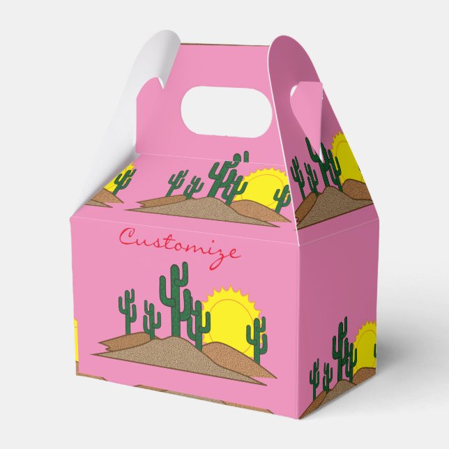 Desert Cactus Sunset Thunder_Cove Favor Boxes (Front Side)