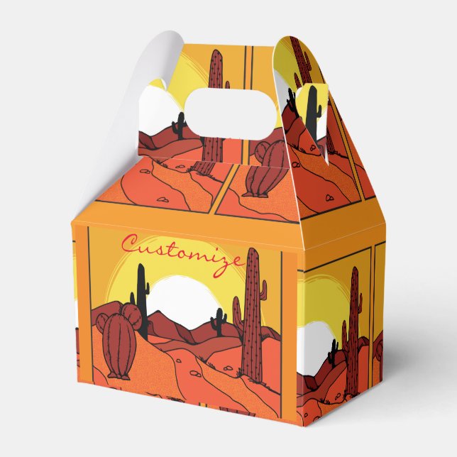 Desert Cactus Sunset Thunder_Cove Favor Boxes (Front Side)