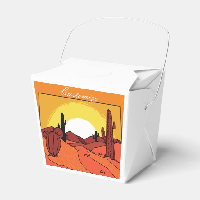 Desert Cactus Sunset Thunder_Cove Favor Boxes (Front Side)