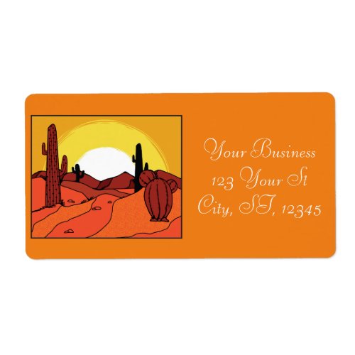 Desert Cactus Sunset Thunder_Cove Label