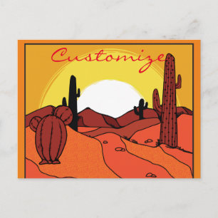 Desert Cactus Sunset Thunder_Cove Postcard