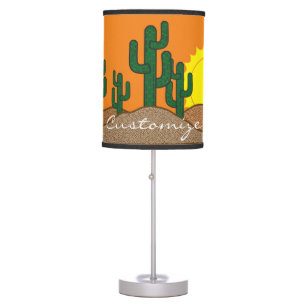 Desert Cactus Sunset Thunder_Cove Table Lamp