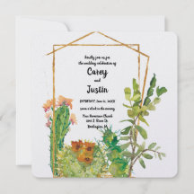 Desert Cactus Watercolor Wedding