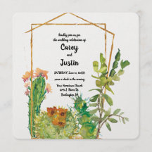 Desert Cactus Watercolor Wedding