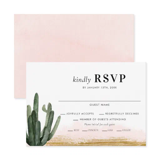 Desert Cactus Wedding RSVP Card