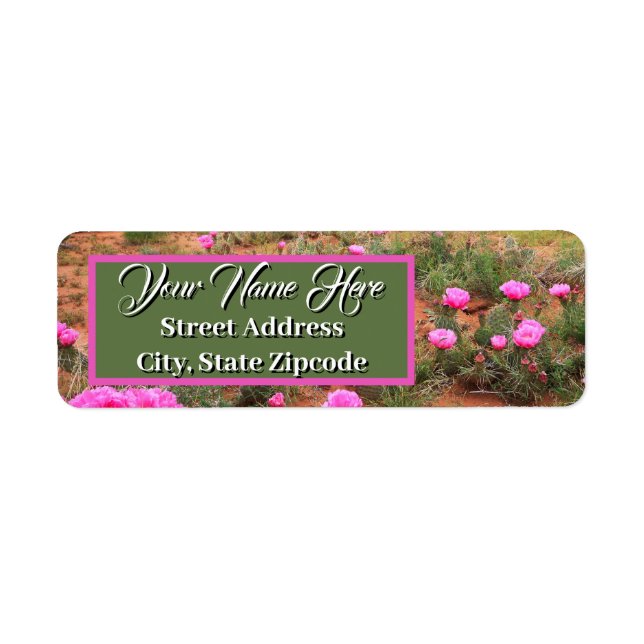 Desert Cactus Wildflowers Address Label (Front)