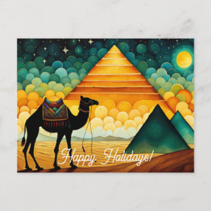 Desert Camel Egyptian Pyramids Postcard