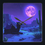 Desert Camel Mousepad Square Wall Clock<br><div class="desc">🐪 A calm desert design with a lone camel and soft purple tones.  
Perfect for travelers,  nature fans,  and anyone who likes clean,  chill desk vibes.</div>
