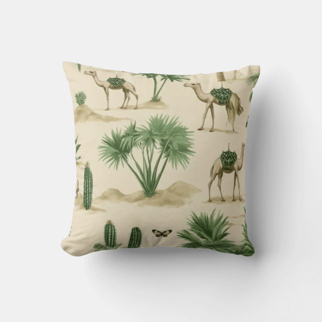 "Desert Camel Throw Pillow" Pillow (Front)
