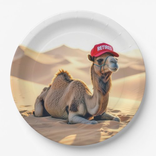 Desert Camel Wearing a Red Retired Cap