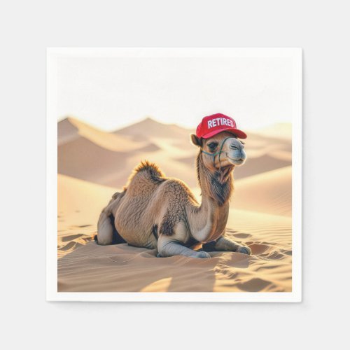 Desert Camel Wearing a Retired Cap