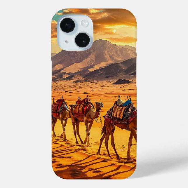 Desert Camels Arabian Travel Aesthetic Design Case-Mate iPhone Case (Back)