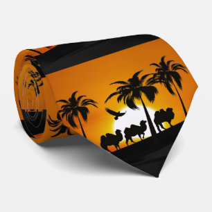 Desert Camels at sunset Neck Tie