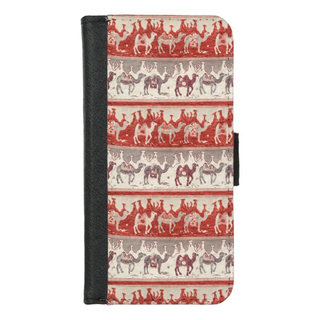 Desert Camels Caravan Art iPhone Wallet Case (Front)