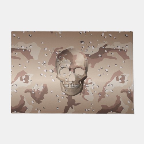 Desert Camo 3D Skull Camouflage Pattern Doormat