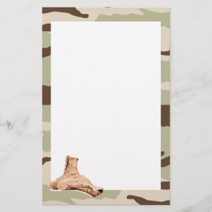 Desert Camo and Combat Boots Stationery