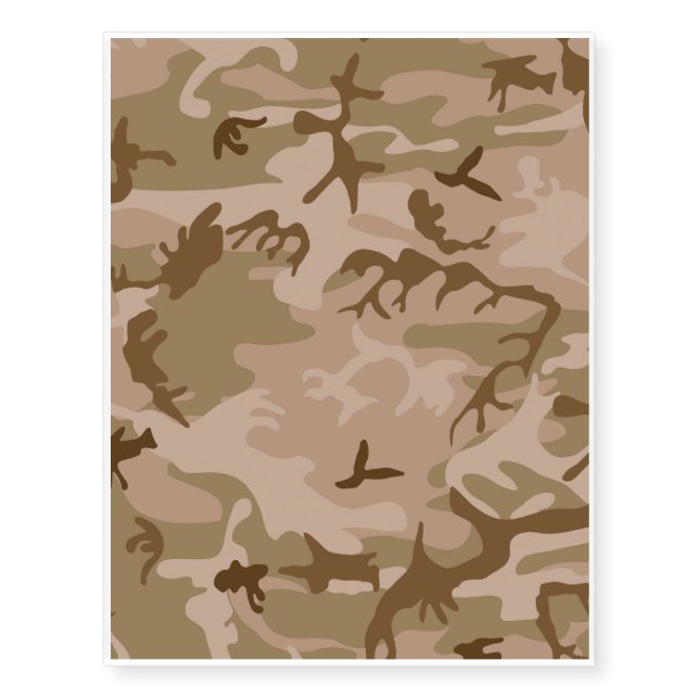 Desert Camo - Brown Camouflage Temporary Tattoos (Front)