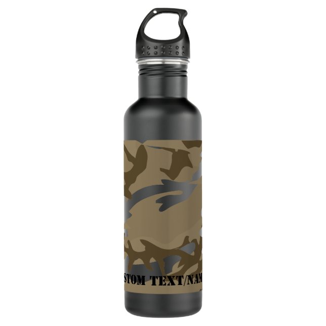 Desert Camo Camoflauge Background Pattern Water Stainless Steel Water Bottle (Front)